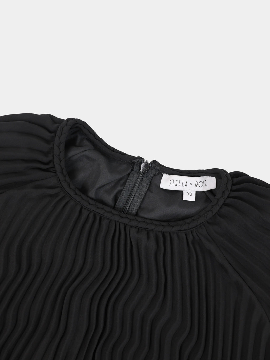 Micro Pleat Dress-Black