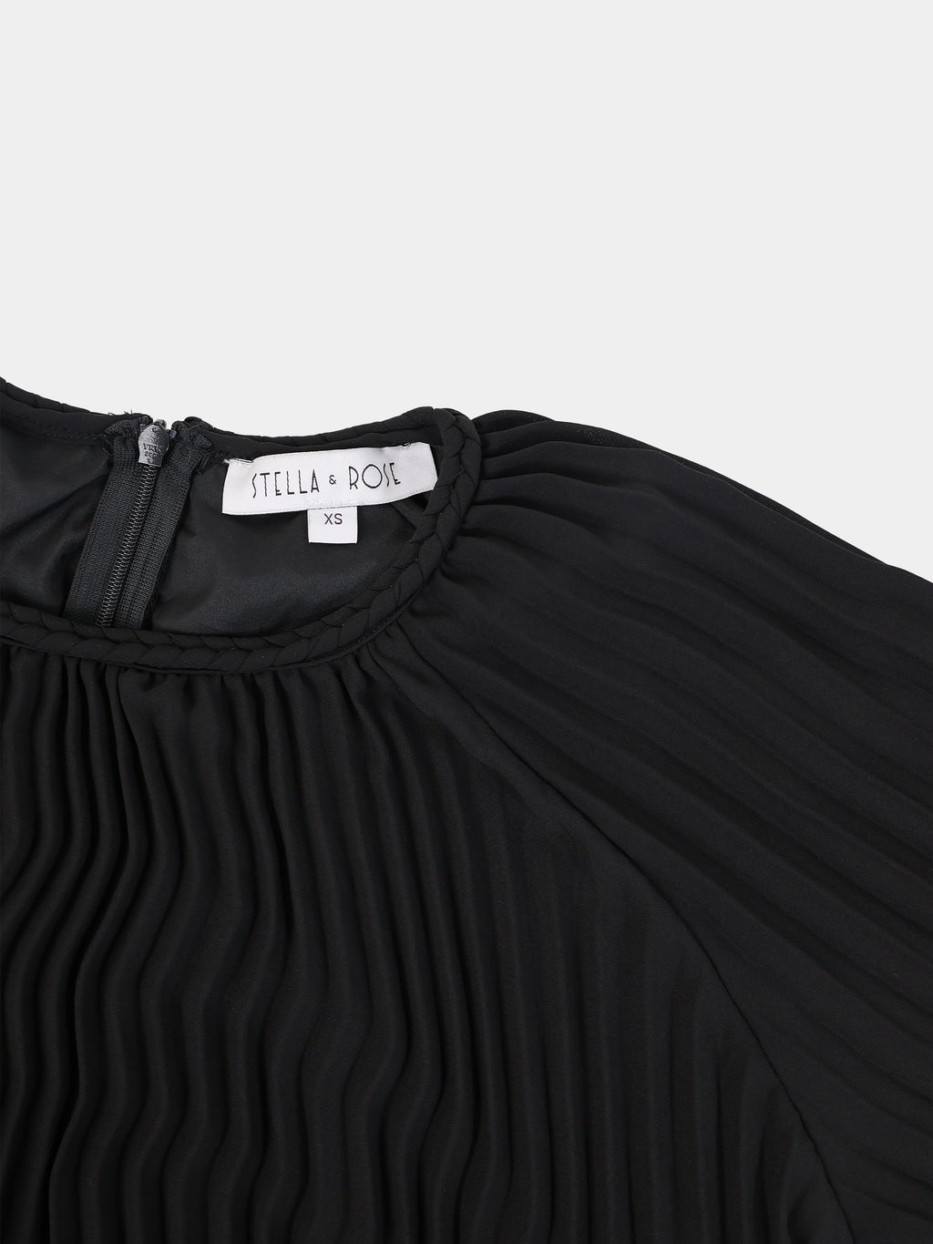 Micro Pleat Dress-Black