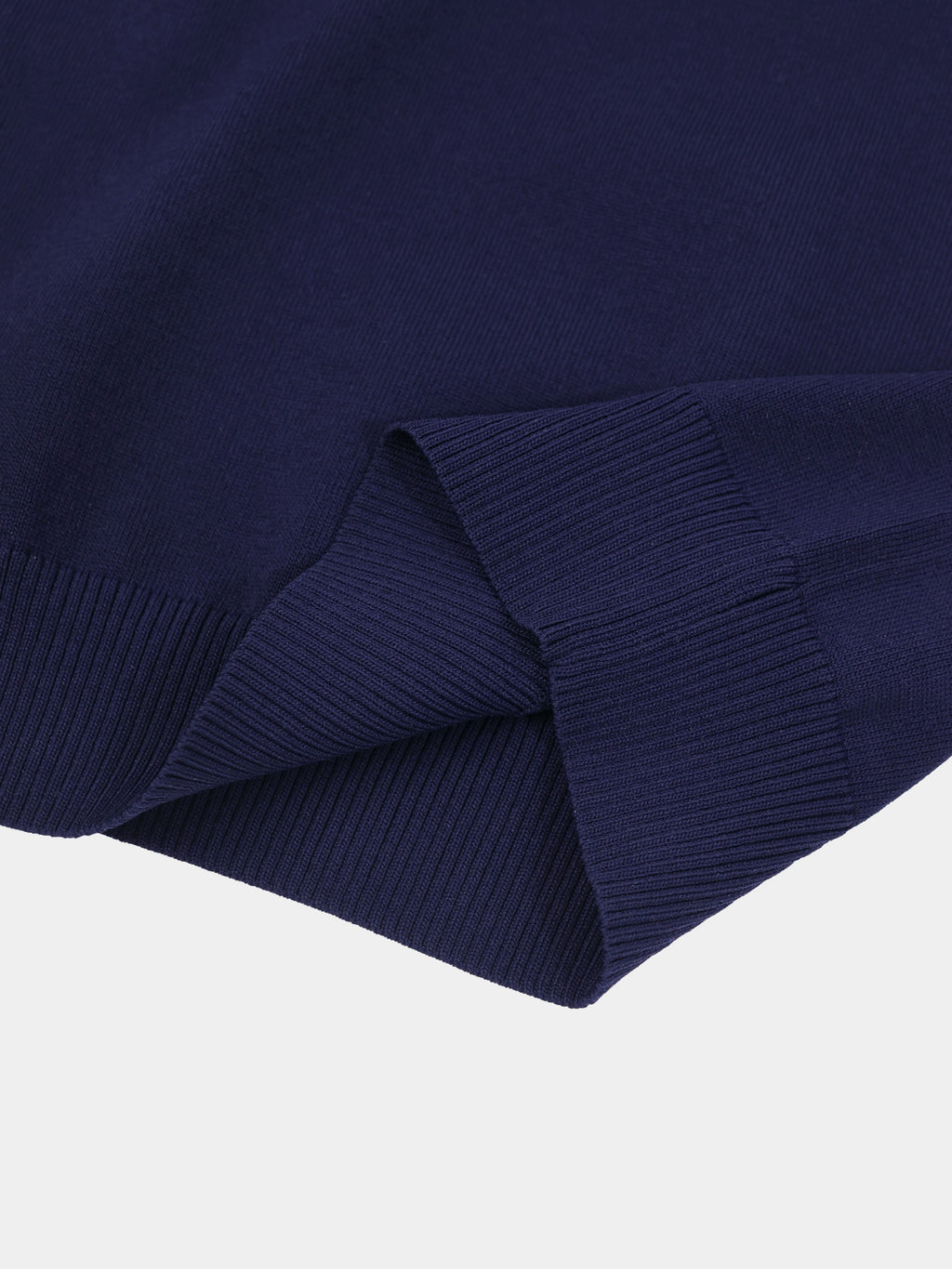 High Cuff Crew Sweater-Navy