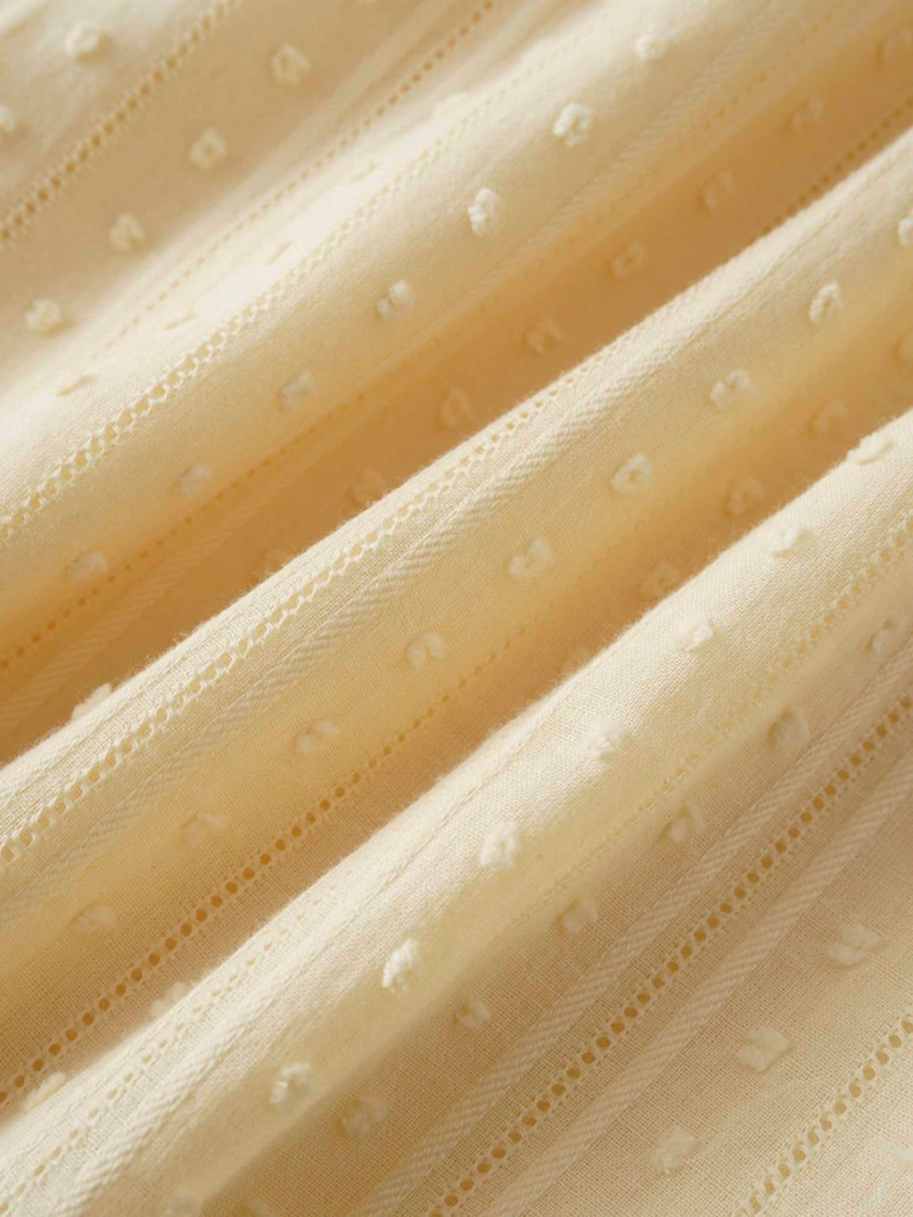 Swiss Dot Ruched Top Dress-Creamy Yellow