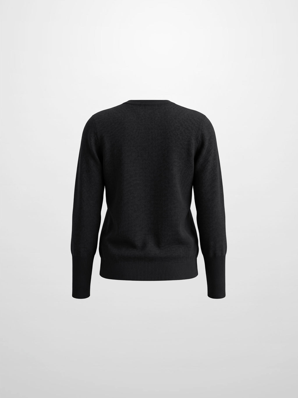 High Cuff Crew Sweater-Black
