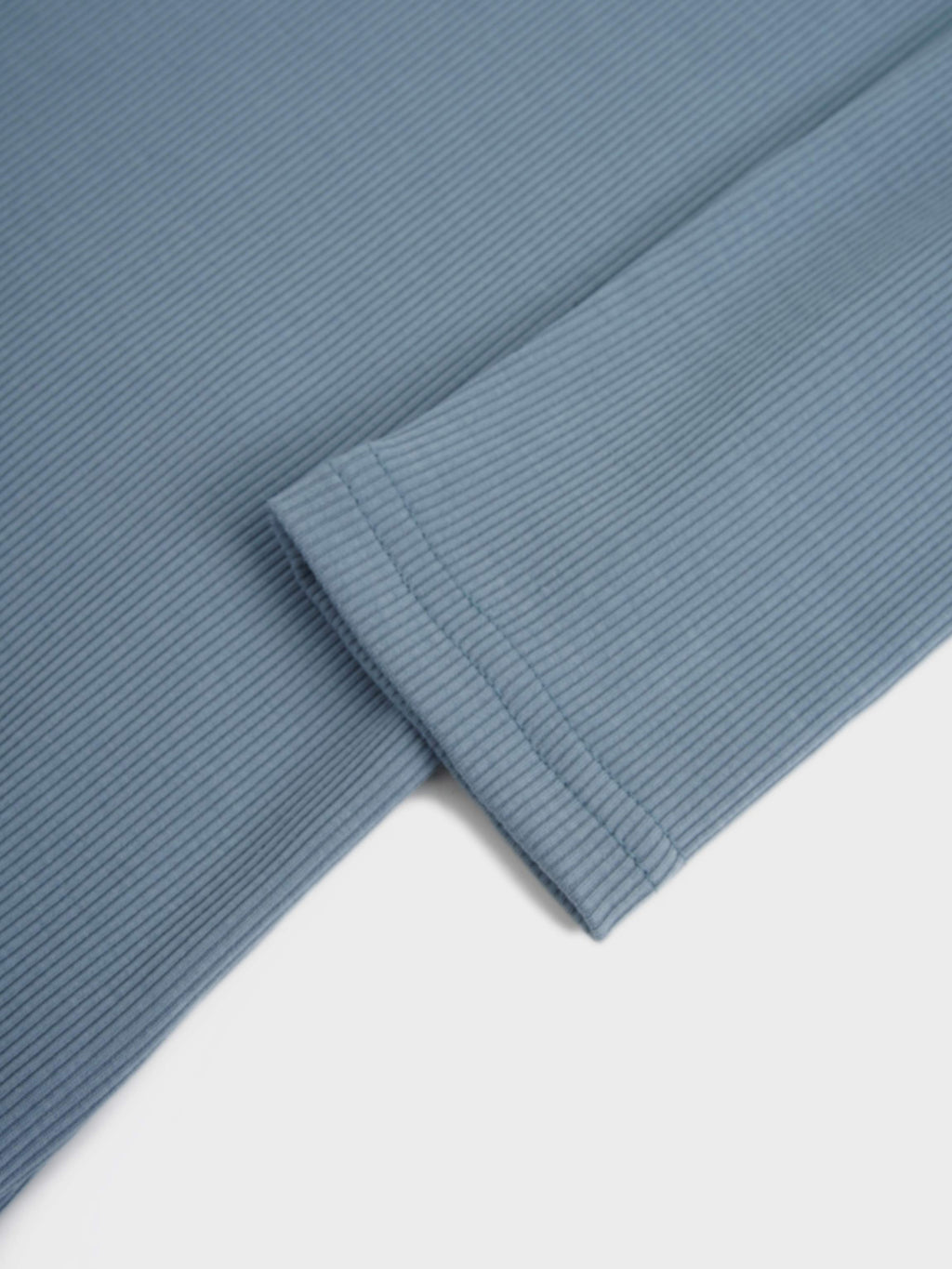 Soft Ribbed High V Tee-Dusty Blue