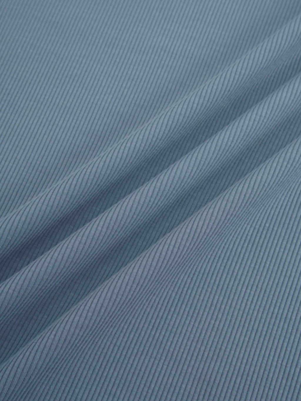 Soft Ribbed High V Tee-Dusty Blue