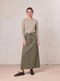 Crew Ribbed Dolman-Muted Olive