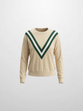 Varsity Bomber-Cream/Green