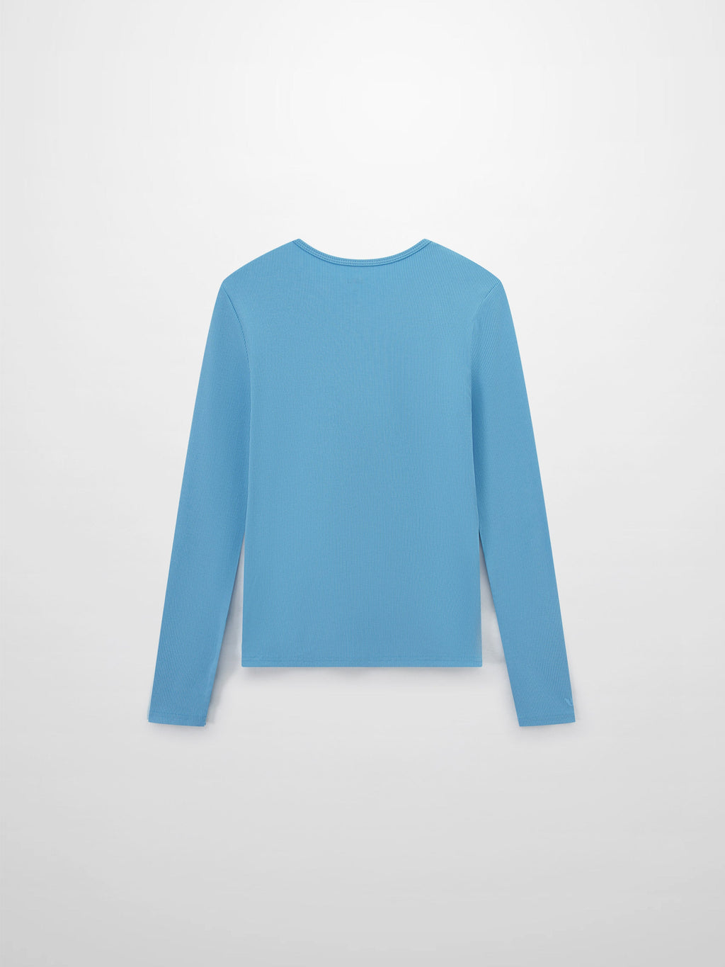Soft Ribbed High V Tee-Sky Blue