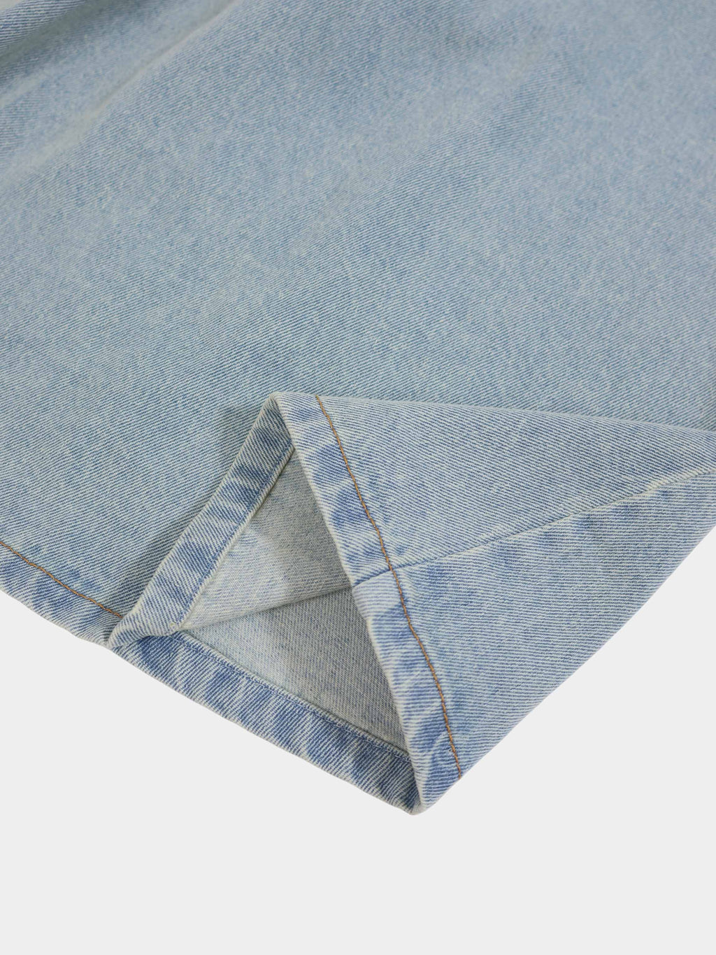 Buckle Design Denim Skirt-Blue