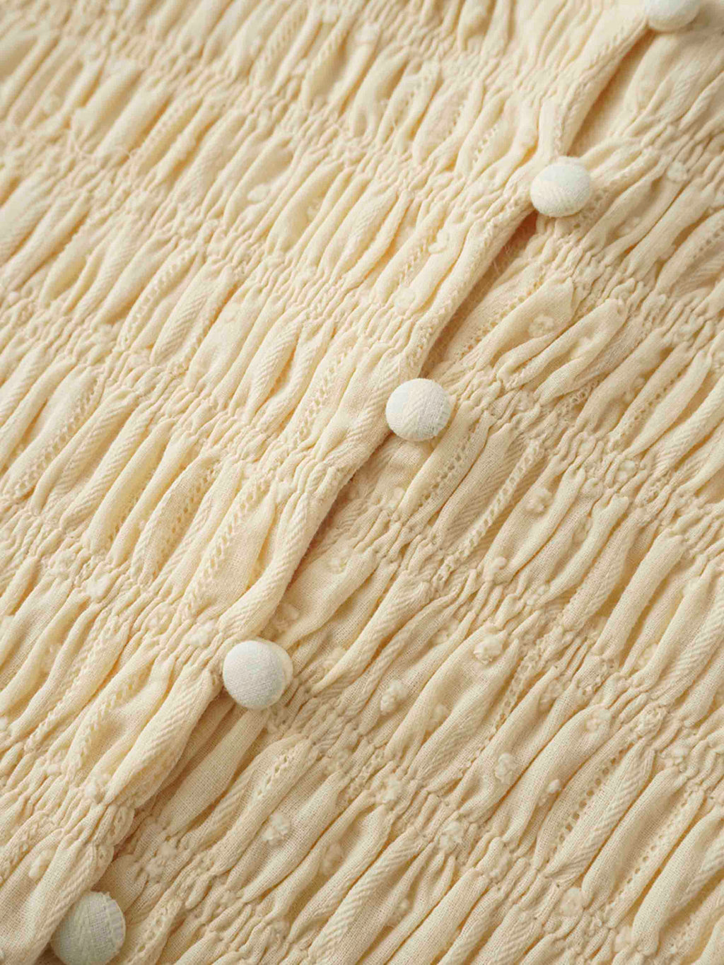 Swiss Dot Ruched Top Dress-Creamy Yellow