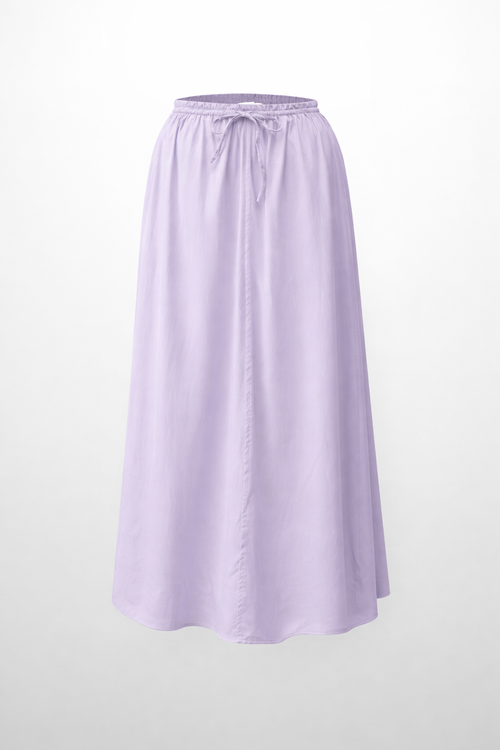 DRAWSTRING RUFFLE SKIRT-LAVENDER